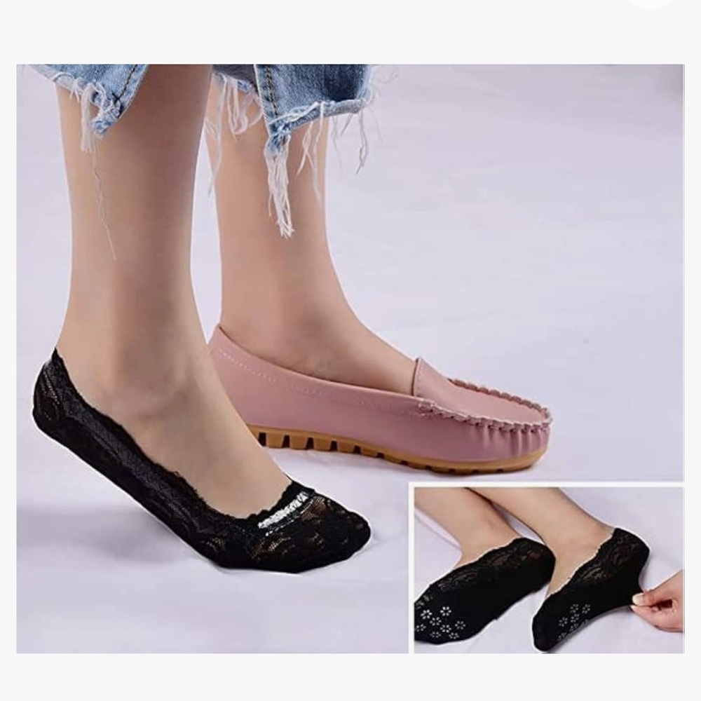 EPLAZA Lace No Show Socks Women No Show Liner Socks Low Cut Socks Non Slip NEW